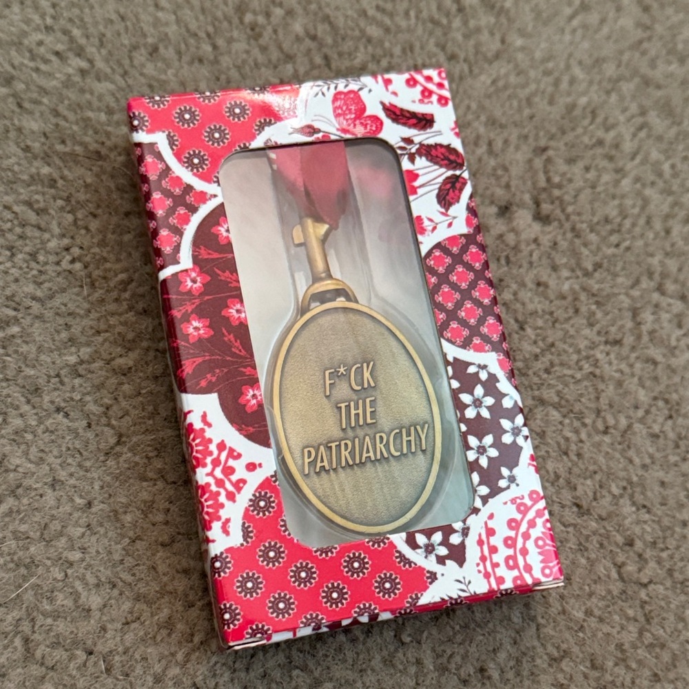 Taylor Swift Red Patriarchy Keychain Ornament Gold Keychain